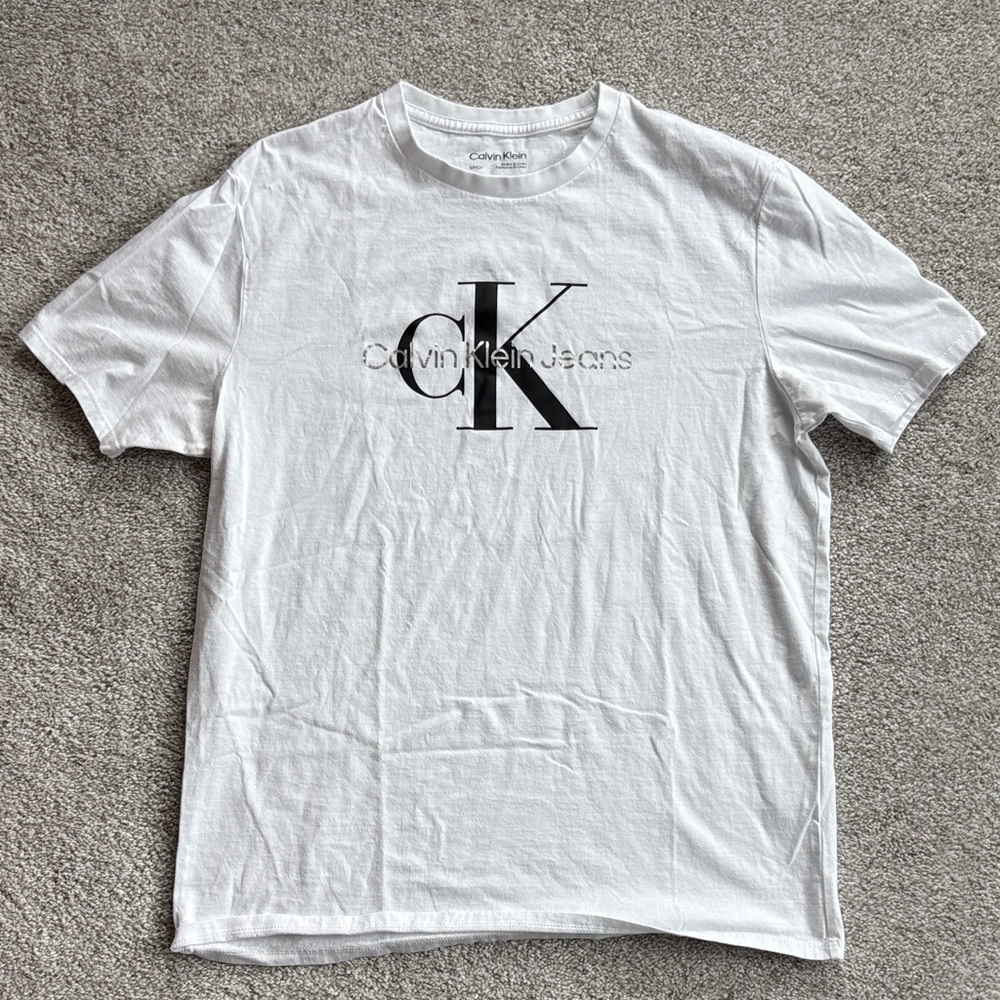Calvin Klein White Tee with Black Logo